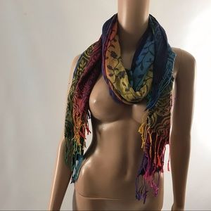 Femina Women’s Scarf Neck Red Turquoise OS